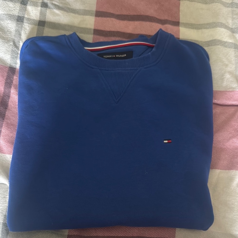 Tommy Hilfiger Blue Crewneck Sweater Classic Knit